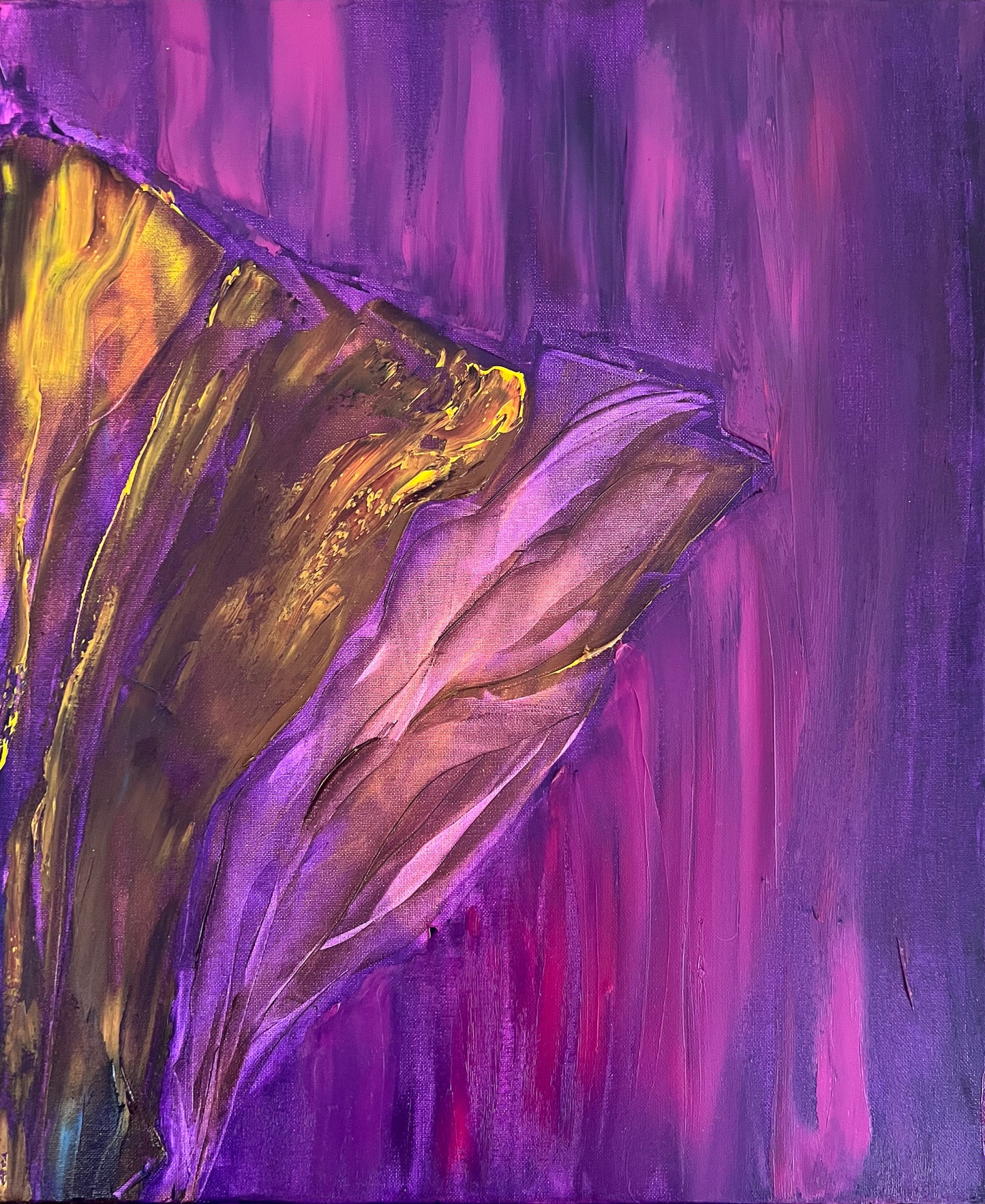 Gentle flower in purple and gold